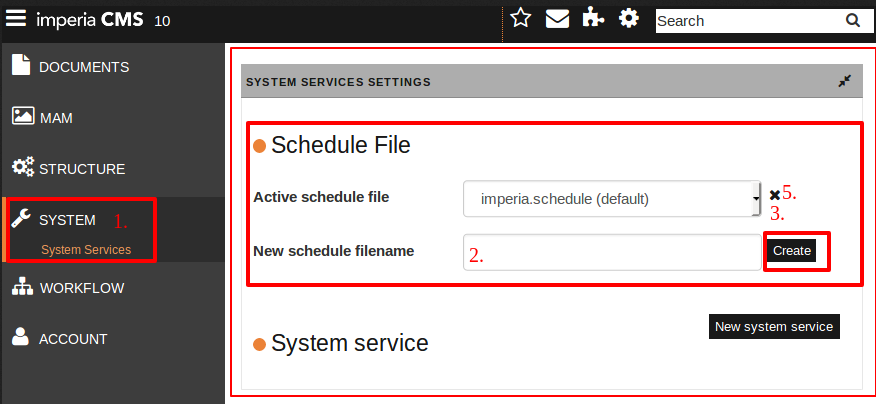 New schedule file dialog