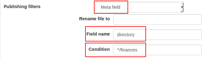 Meta field publishing filter