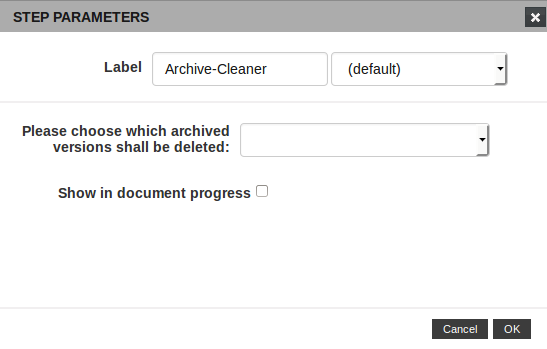 Archive-Cleaner configuration dialog