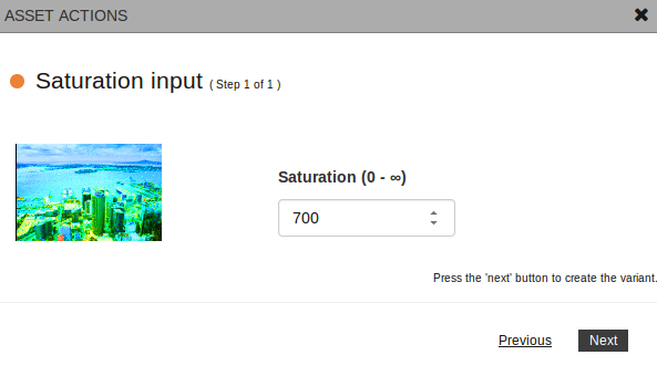 Setting the saturation level
