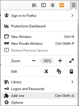 Firefox settings - Addons